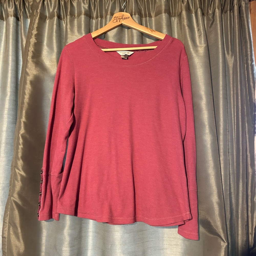 Christopher & Banks Maroon Long Sleeve Top